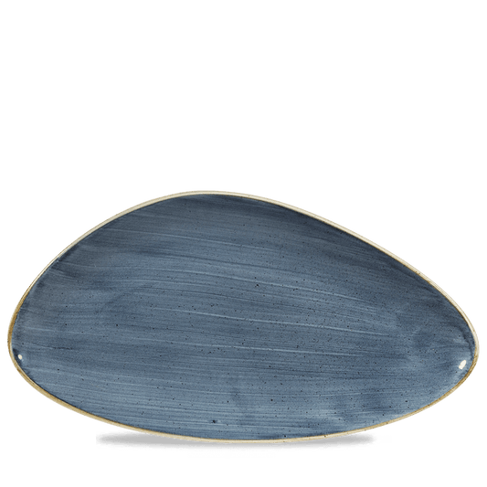 Blaue, ovale Servierplatte