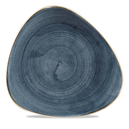 Blaue, dreieckige Keramikschale