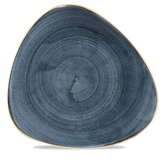 Blaue, dreieckige Keramikschale