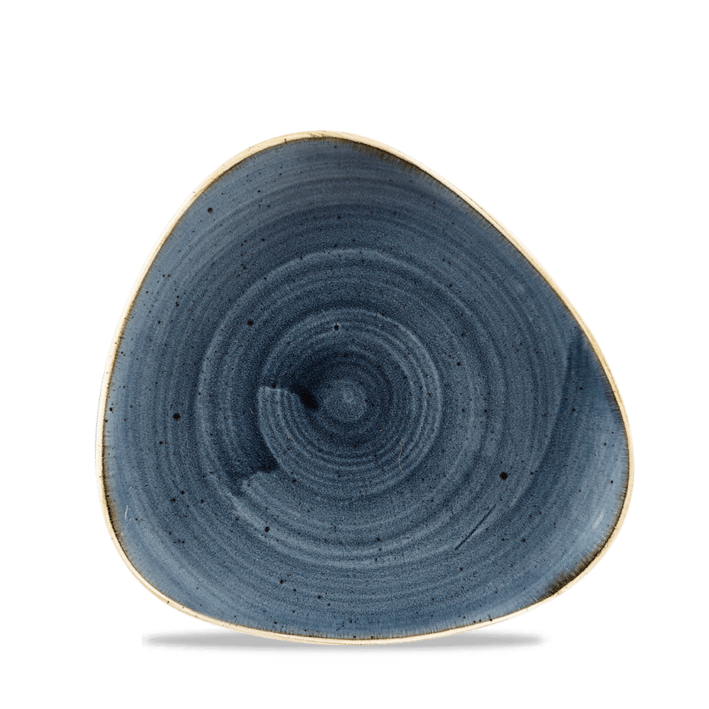 Blaue, runde Keramikschale, Nahaufnahme