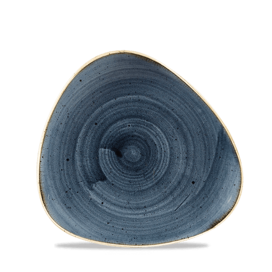 Blaue, runde Keramikschale, Nahaufnahme