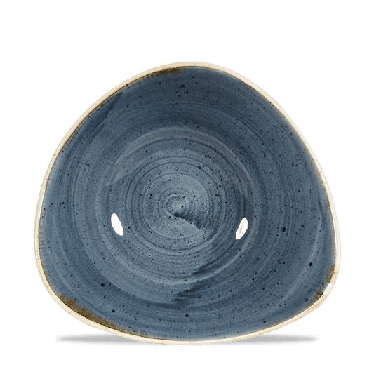 Blaue, dreieckige Keramikschale