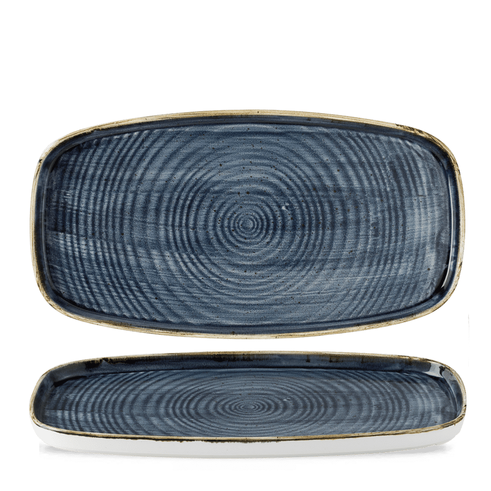 Blaue Keramikplatten für Gastronomie