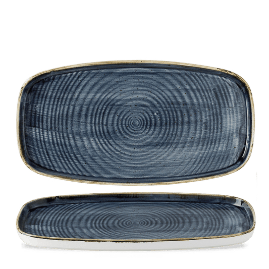 Blaue Keramikplatten für Gastronomie