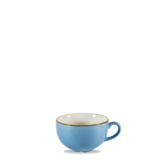 Blaue Kaffeetasse auf weißem Hintergrund