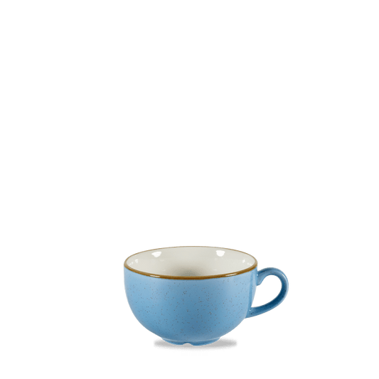Blaue Kaffeetasse auf weißem Hintergrund