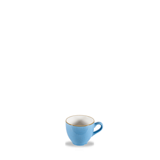 Blaue Kaffeetasse auf Tisch
