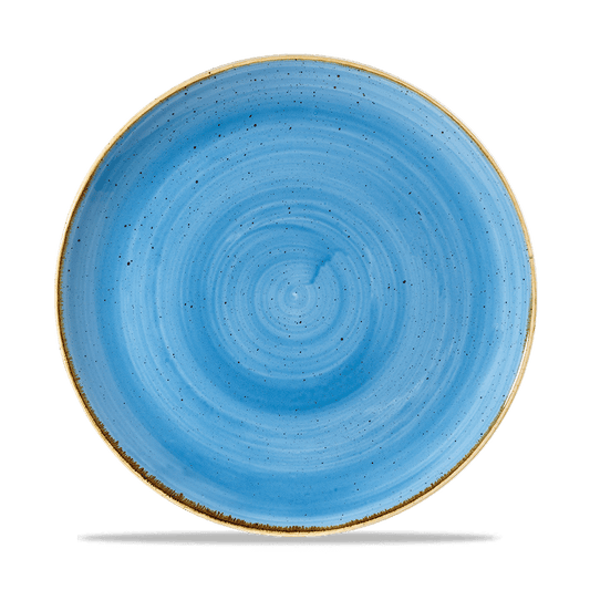 Blaue Keramik-Teller, Nahaufnahme