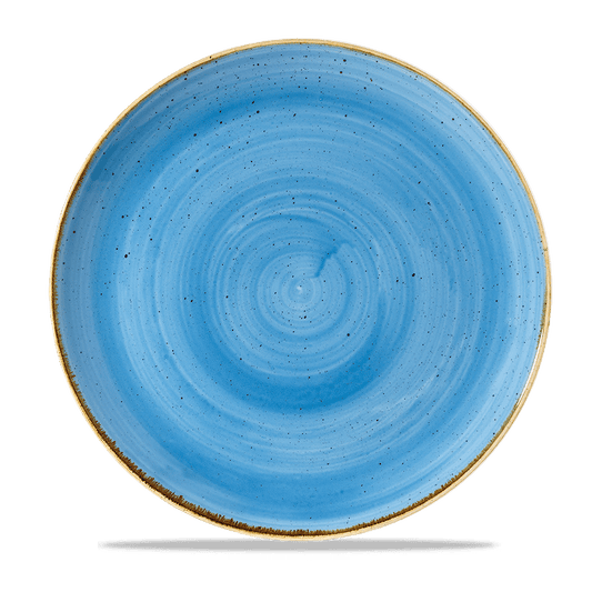 Blaue Keramik-Teller, Nahaufnahme