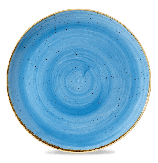 Blaue Keramik-Teller, Nahaufnahme