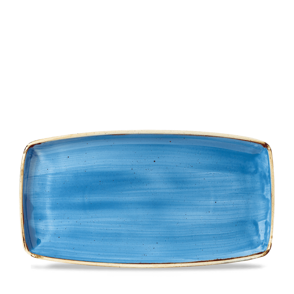 Blaue rechteckige Servierplatte
