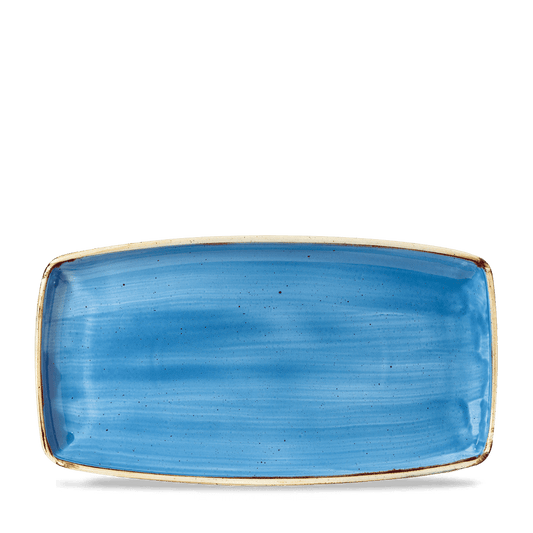 Blaue rechteckige Servierplatte