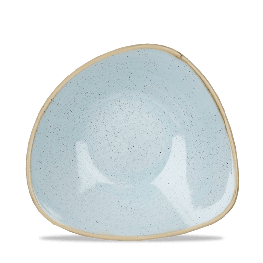 Blaue, dreieckige Keramikschale
