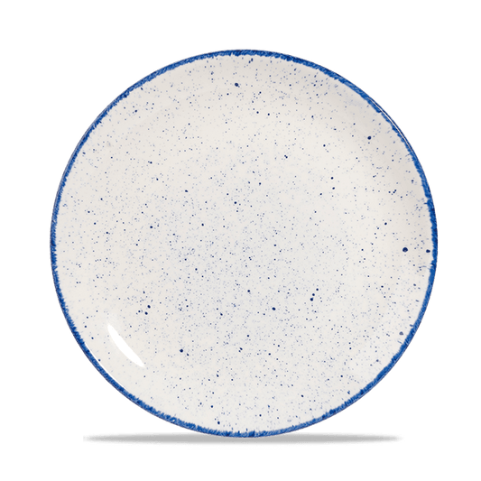 Leere Speiseteller mit blauer Rand