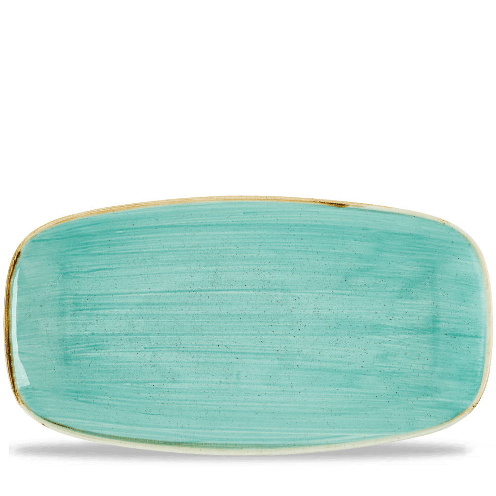 Blaue rechteckige Servierplatte