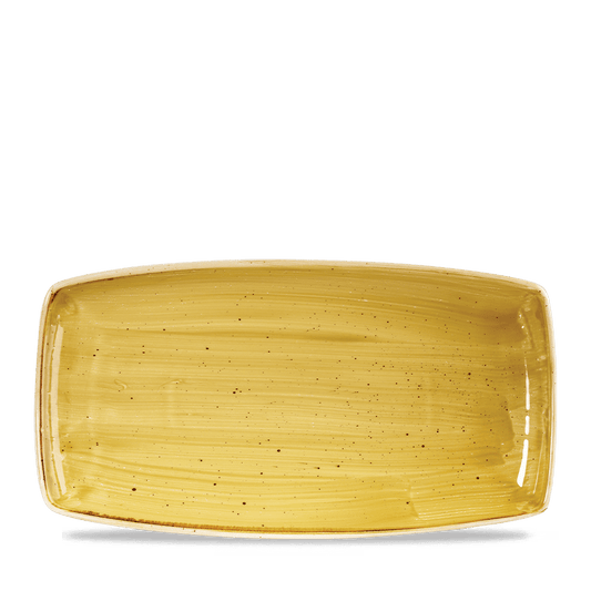 Leere gelbe Servierplatte