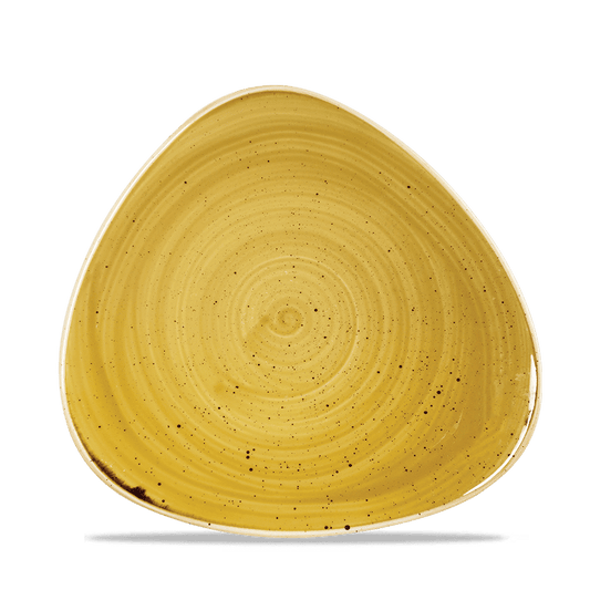 Gelber, dreieckiger Teller, Keramik, B2B Gastronomie