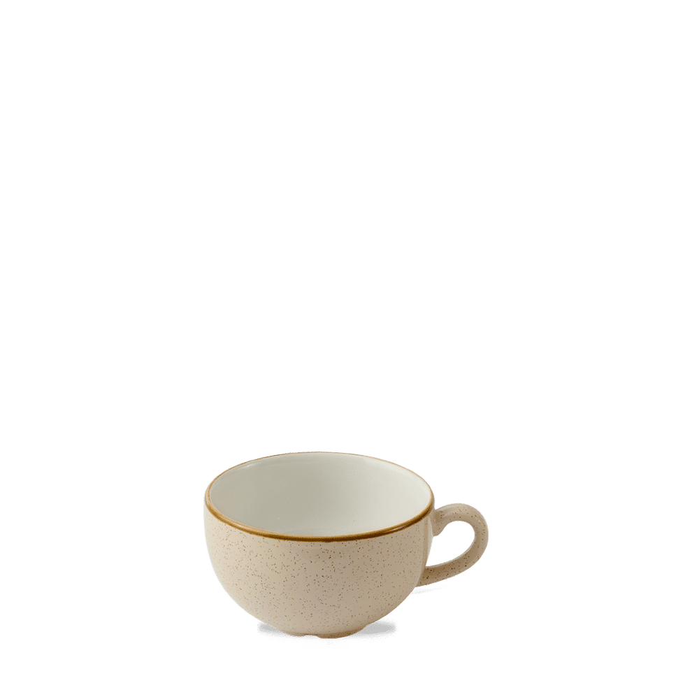 Leere Kaffeetasse auf weißem Hintergrund