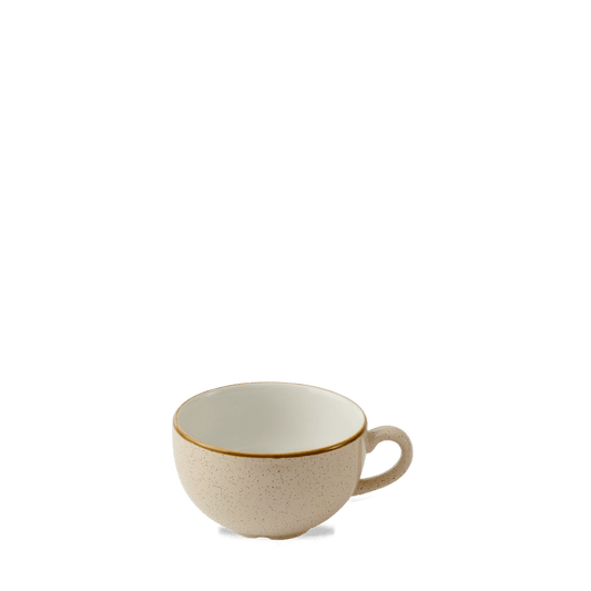 Leere Kaffeetasse auf weißem Hintergrund