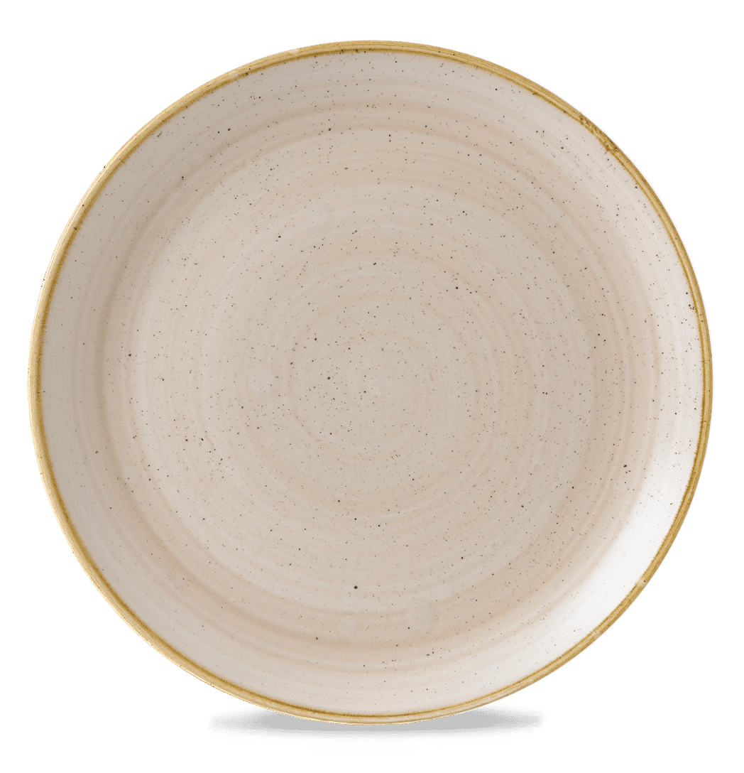 Leere, beige Teller für Gastronomie