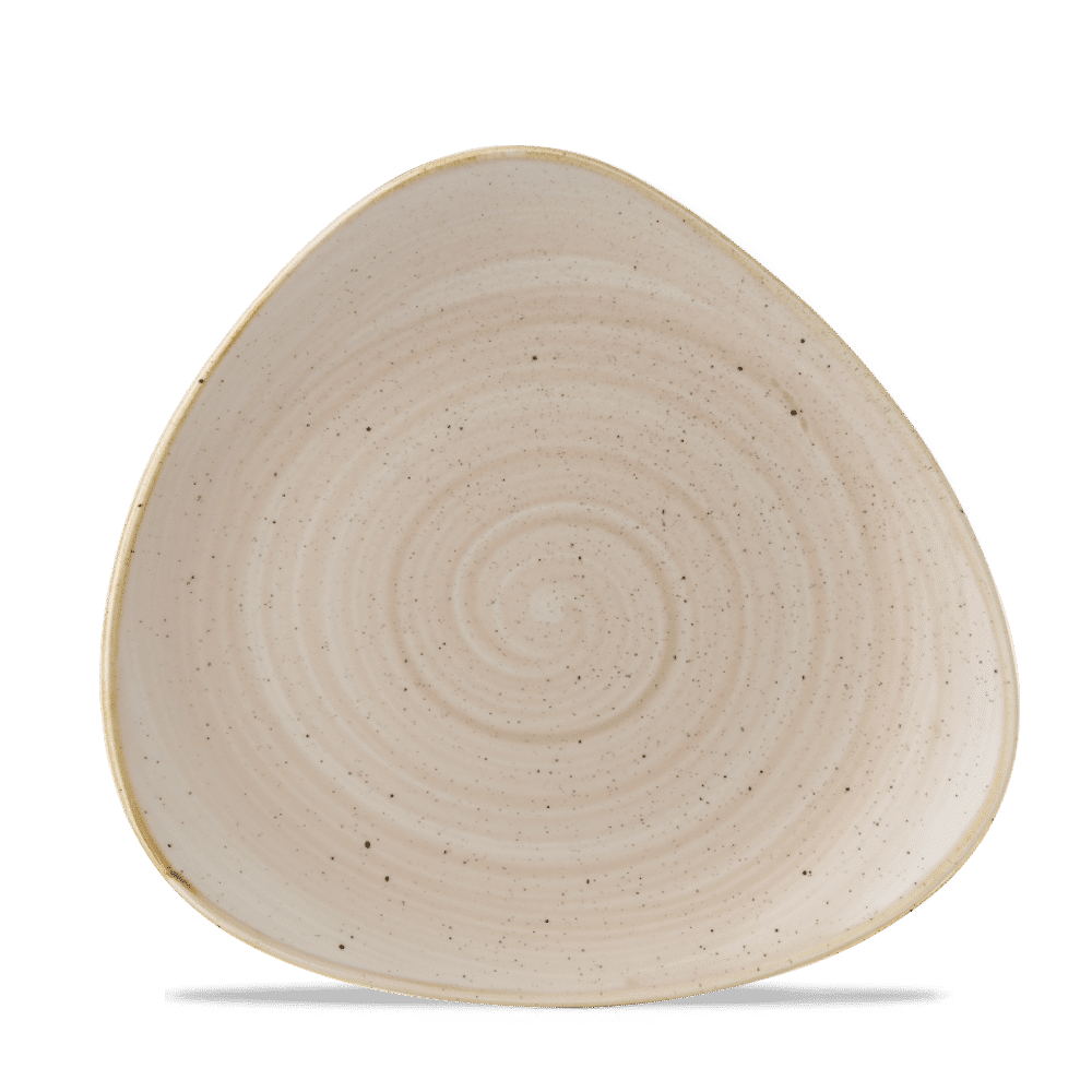 Leere, beige, dreieckige Schale
