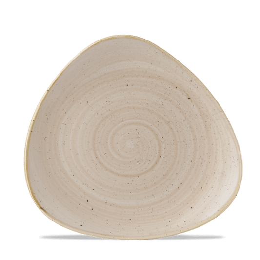 Leere, beige, dreieckige Schale