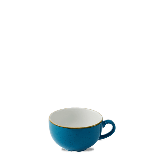 Blaue Kaffeetasse auf weißem Hintergrund