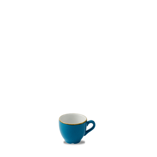 Blaue Kaffeetasse auf Tisch