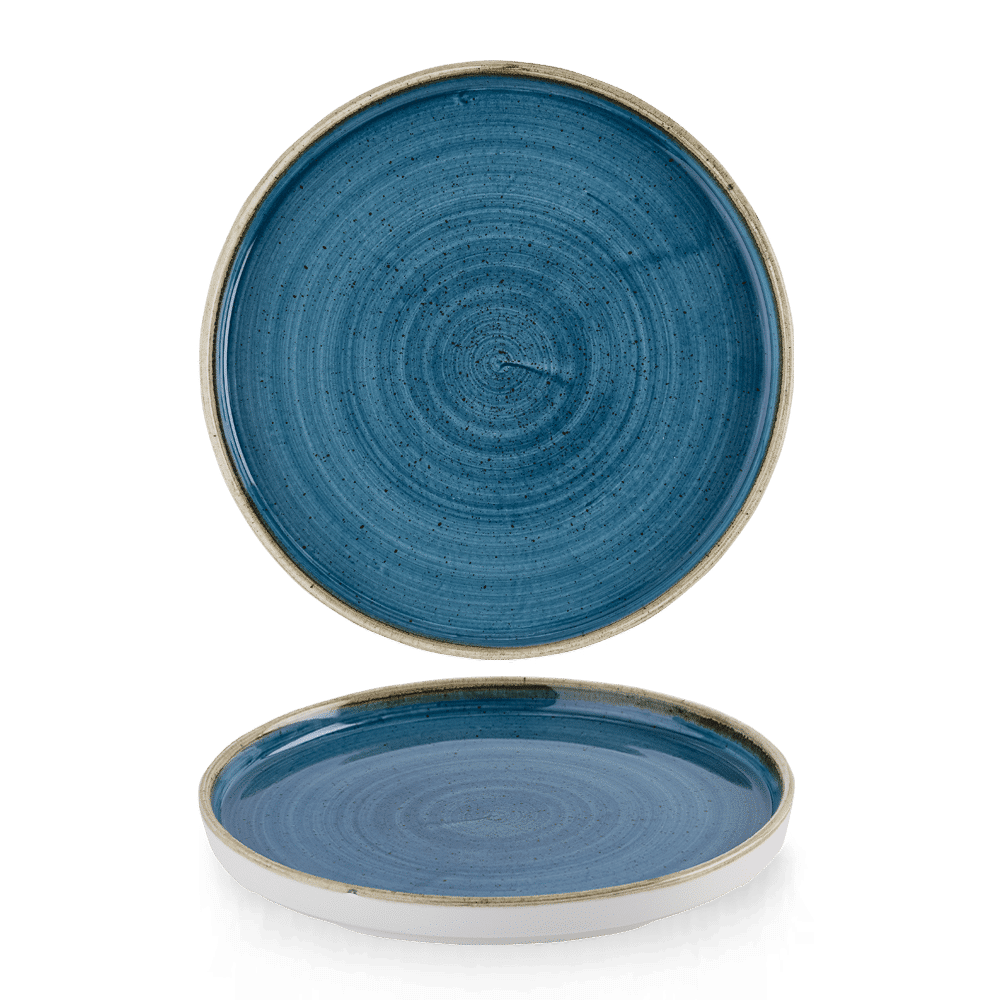 Blaue Keramik-Teller, Nahaufnahme