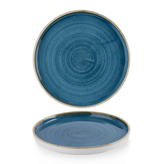 Blaue Keramik-Teller, Nahaufnahme