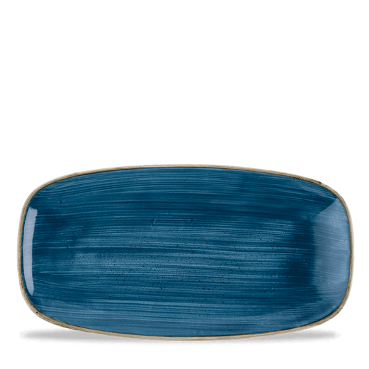 Blaue rechteckige Servierplatte