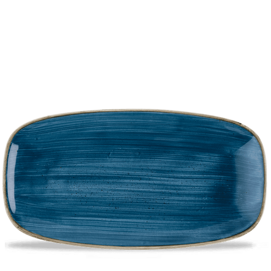 Blaue rechteckige Servierplatte