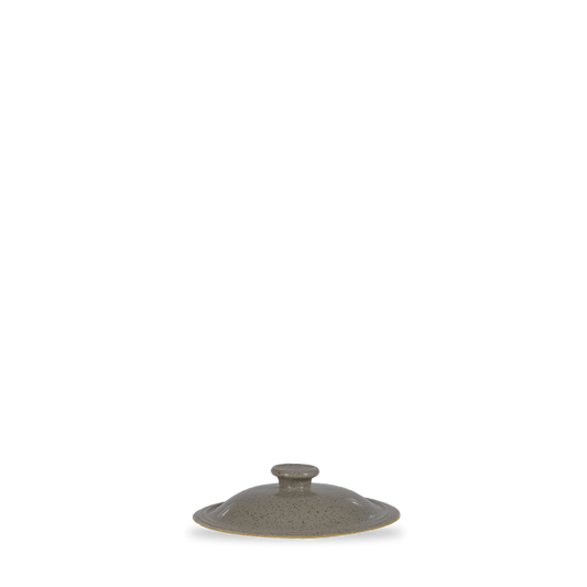 Keramikteller mit gesprenkeltem Design.