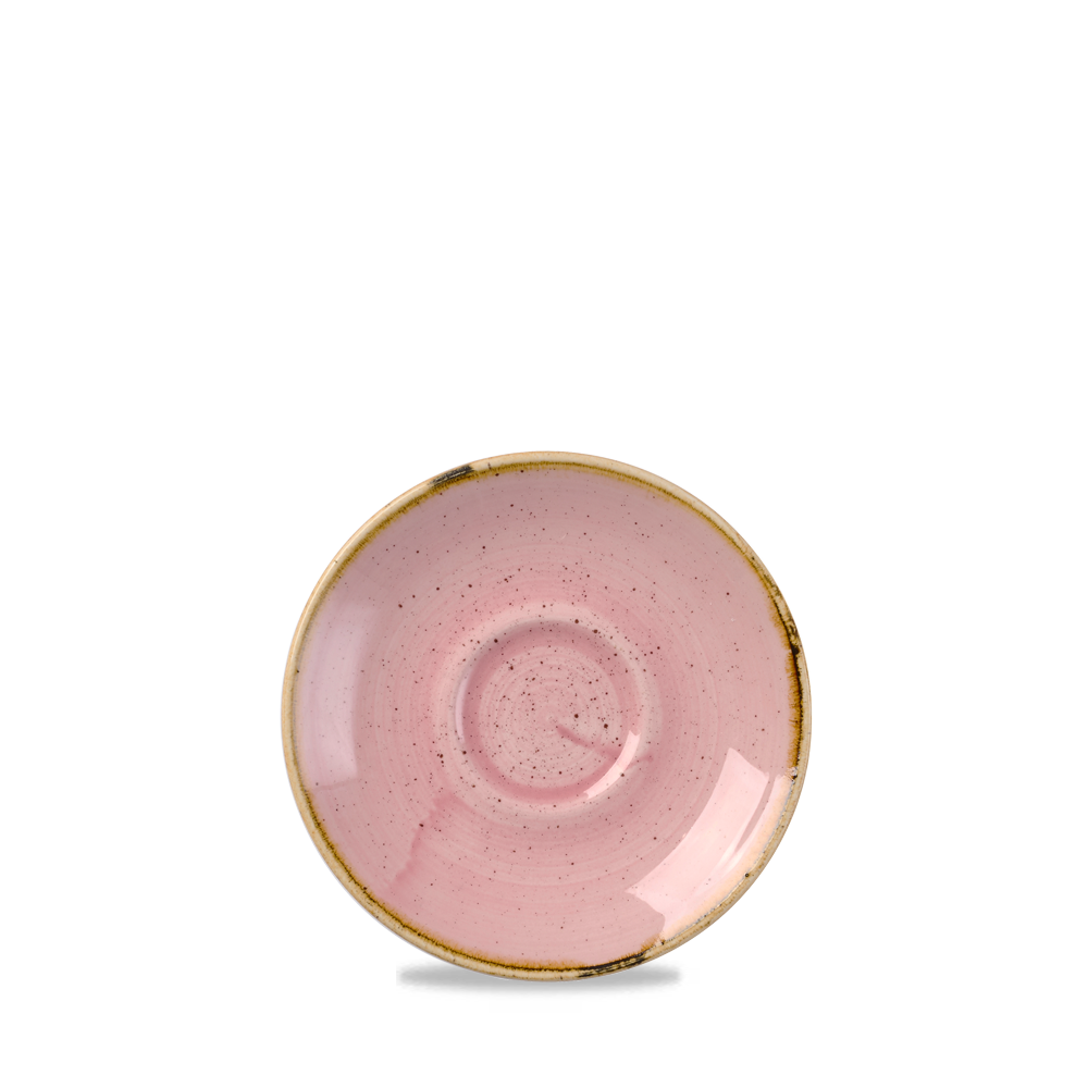 Rosa Untertasse mit Sprenkeln.