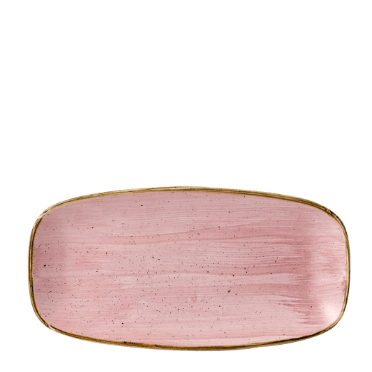 Leere, rosa, rechteckige Servierplatte