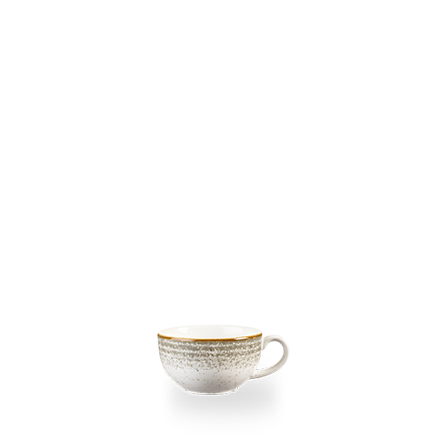 Weiße Kaffeetasse auf weißem Hintergrund