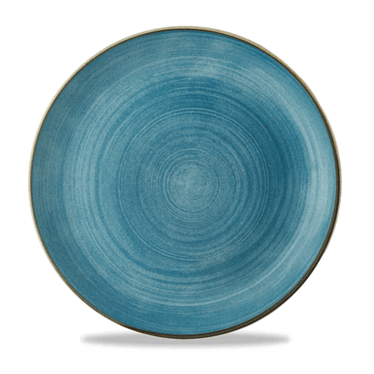 Leere blaue Tellerplatte, Nahaufnahme