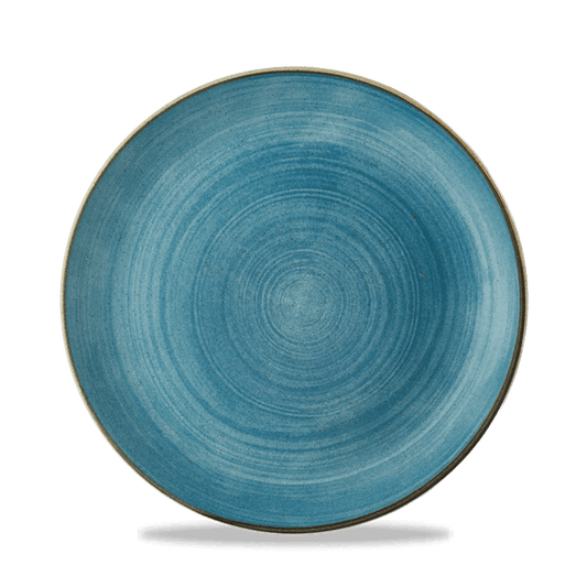 Blaue Keramik-Teller, Nahaufnahme
