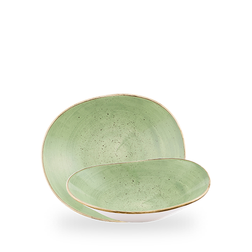 Grüne Keramik-Schalen für Gastronomie
