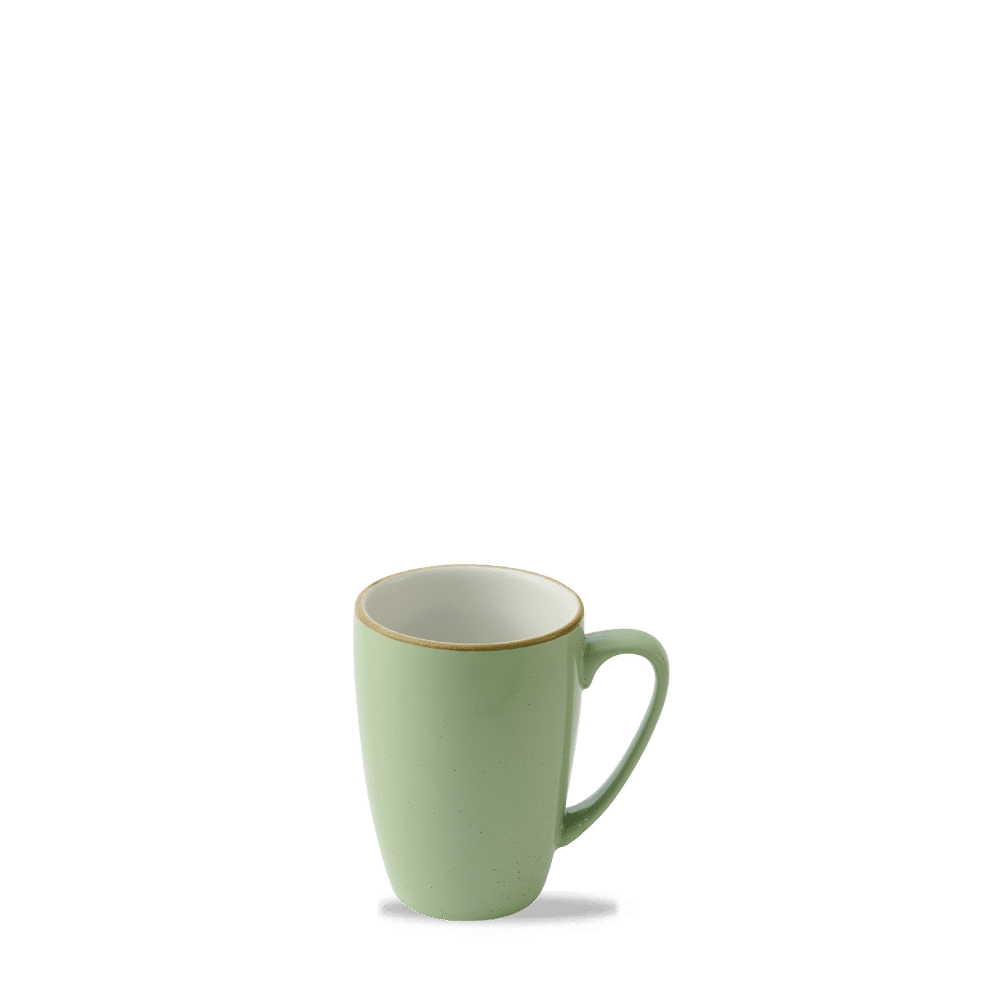 Grüne Kaffeetasse auf weißem Hintergrund