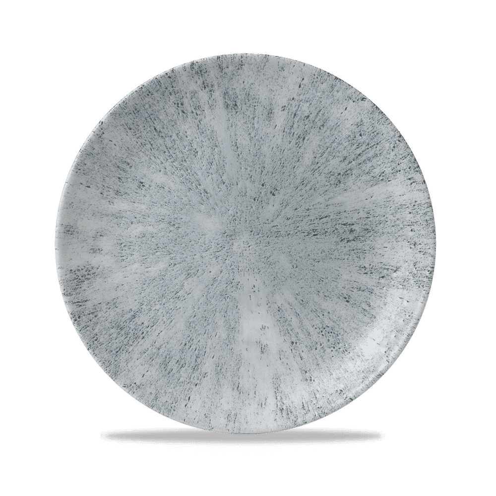 Leere, graue Tellerplatte, B2B-Gastronomie