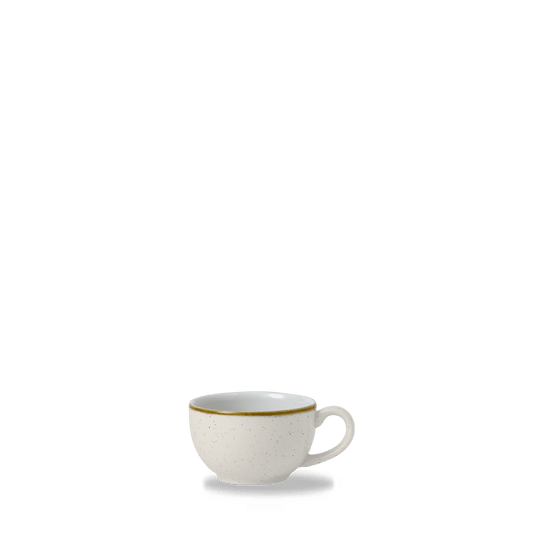Weiße Kaffeetasse auf Tisch