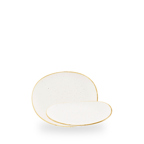 Weiße Teller mit goldenen Rändern