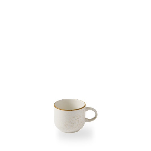 Weiße Kaffeetasse mit Goldrand