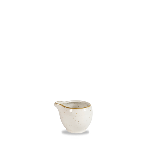 Kleine weiße Keramik-Sauciere.