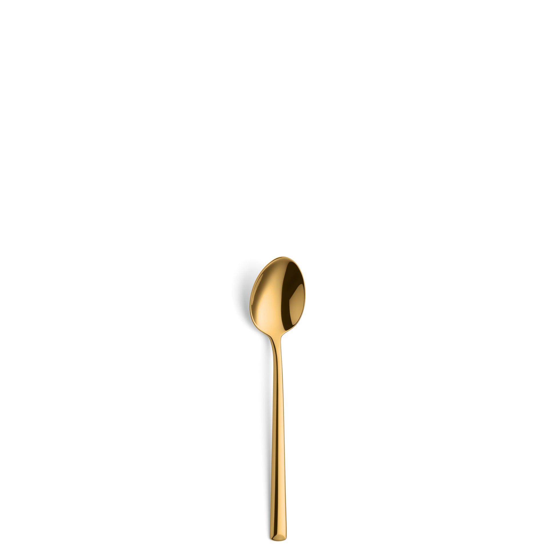 Goldene Löffel auf weißem Hintergrund