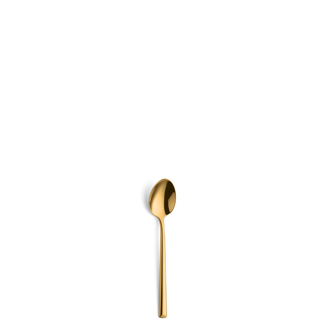 Goldene Löffel auf weißem Hintergrund