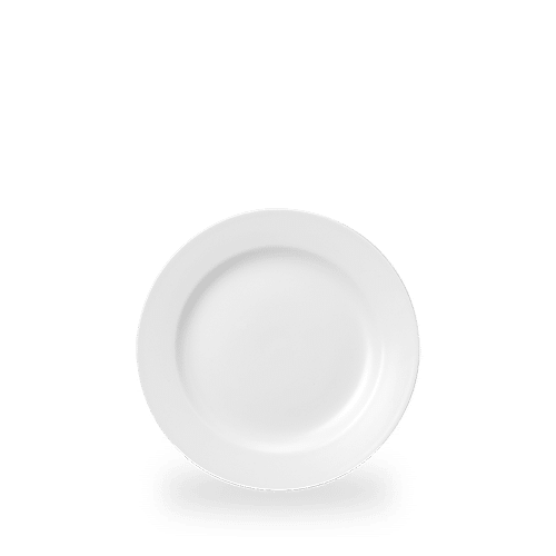 Weißer flacher Teller Classic