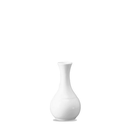 Weiße Vase auf weißem Hintergrund.
