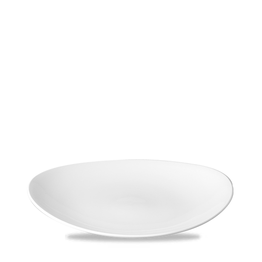 Weißer, flacher, runder Teller.
